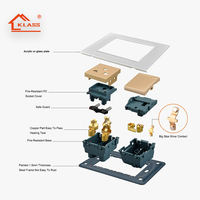 KLASS Prise murale américaine standard 118 mm 220 V 16 A USB 2 broches avec mise à la terre CE pour cuivre phosphoreux