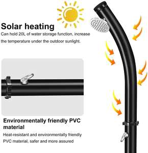 KR Integral Black 40L Bend Body Fácil de instalar <span class=keywords><strong>Ducha</strong></span> <span class=keywords><strong>solar</strong></span> al aire libre para patio trasero Jardín Piscina - Product Image 3