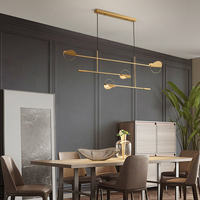 Lustre LED en fer minimaliste moderne pour chambre à coucher, salon, hôtel - Luminaire suspendu à intensité variable avec option DIY