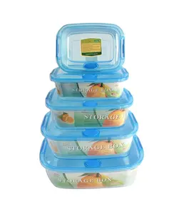 BPA से मुक्त पारदर्शी प्लास्टिक वायुरोधी रसोई सामान खाद्य भंडारण कंटेनर सेट भोजन प्रस्तुत करने का कंटेनर Lids के साथ