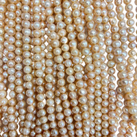 Perles baroques d'eau douce naturelles, brins de perles de 8-9 mm, perles rondes en vrac pour la fabrication de bijoux DIY, vente en gros