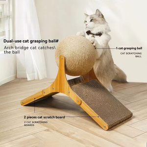 Bolinha Arranhador e Tábua de Arranhar Vertical de Madeira Divertida para Gatos – Resistente ao Desgaste, Não Solta Pelo, Brinquedo para Gatos Atacado - Product Image 4