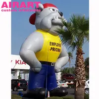 Mascota inflable del perro de la muñeca del soplado personalizado, bulldog inflable para la decoración de la publicidad al aire libre