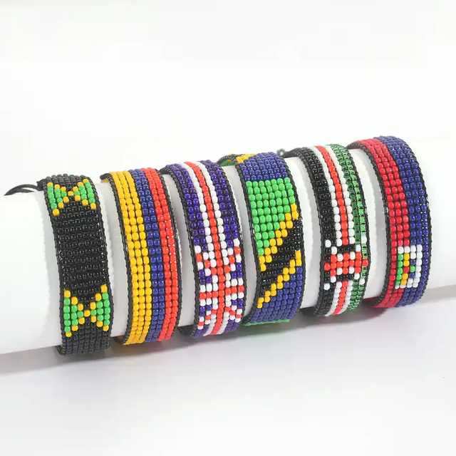 Premium Selection Stylish Aesthetic Country Flag Fashion Beaded Bracelets With Multi Style