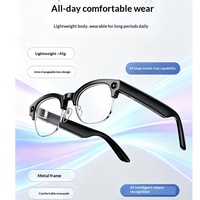 Nouvelles Lunettes Intelligentes IA Sans Écran avec Caméra, Traduction, Q&A par Grand Modèle, Reconnaissance d'Objets, Appel, Photo et Vidéo Transfrontalière, 290mAh