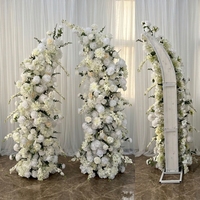 Arche de fleurs blanches en soie artificielle pour arrangement de mariage, décoration d'arche florale en tissu, décoration de mariage