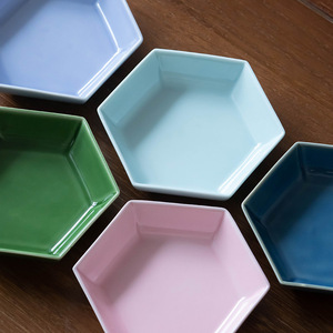 Plato Hexagonal de Cerámica para Aperitivos, Mini Plato de Postre de Porcelana para Fiesta de Té, Estilo Retro de Lujo - Product Image 4