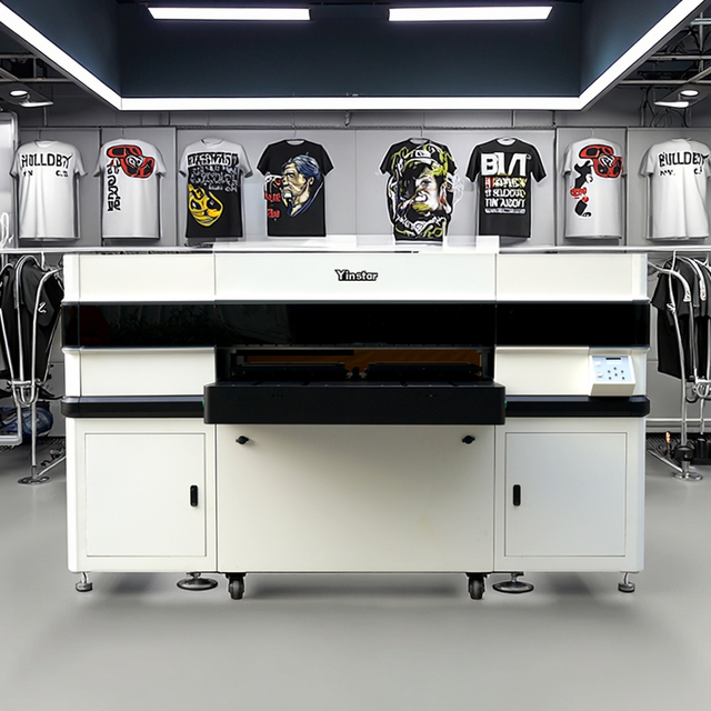 Yinstar Double Station DTG Digital Inkjet Garment Printer for T-Shirt Polo Shirts Hoodies Printing DIY Customizable Design
