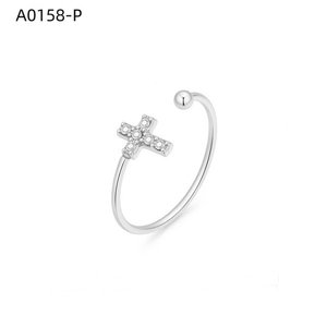 Amy Amy Fashion <b>Ring</b> A0158 <b>Cross</b> Shape 925 <b>Silver</b> Plated Cubic Zirconia Women's Religious Jewelry Gift Daily Wear - Product Image 1