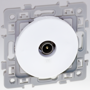 Enchufe de TV cuadrado blanco para su colección de enchufes y enchufes de hogar u oficina - Product Image 1