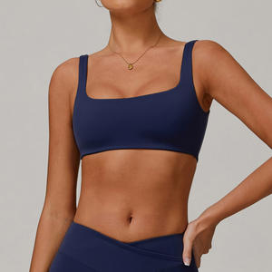 Ensemble soutien-gorge de sport pour femme à séchage rapide, respirant, col carré, dos croisé, compression légère et extensible, idéal pour la gym, le fitness, la course et le yoga - Product Image 1