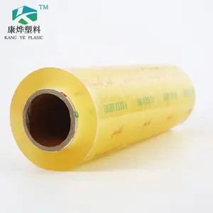 Grosir 30Cm * 1000M Kemasan Food Grade PVC Cling Film Jumbo Roll Stretch Film Wrap