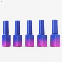 Nouveau modèle 2026, faible MOQ, flacon vide en verre pour vernis à ongles violet 10 ml, avec logo personnalisé OEM, flacon plat pour produits de beauté des ongles avec bouchons à pinceau, emballage