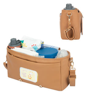 Bolsa de Almacenamiento de Pañales para Bebé de Gran Capacidad, de Cuero PU, Bolsa para Cochecito, Fácil de Instalar, Portátil y Conveniente para Exteriores - Product Image 5