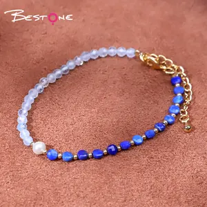 Bestone bracelet en cristal de pierre naturelle personnalisé créatif perles à facettes de guérison bracelet pour femme lapis-lazuli vente en gros