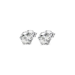Boucles d'oreilles clous en cristal blanc E1184, sertissage clos en argent 925, classiques, pour usage quotidien, bijoux unisexes - Product Image 3