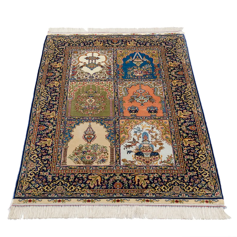 Neuer Luxus handgemachter reiner Seiden teppich Chinese Made Garden Design geknotete Seiden teppiche Home Carpet