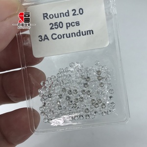 Bijoux Baifu de qualité supérieure, résistants à la chaleur, synthétiques, ronds, 12 #   Saphir blanc - Product Image 1