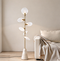 Lampe de sol en travertin, verre artisanal, luminaires de sol à intensité variable pour la maison, la chambre à coucher, le salon, pour hôtel, éclairage décoratif personnalisé