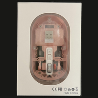 Souris de jeu sans fil silencieuse ergonomique programmable avec lumière respirante transparente à sept couleurs, rechargeable, 2.4G/BT, 5 boutons