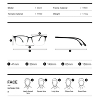 Lunettes d'ordinateur classiques anti-lumière bleue, nouvelles lunettes anti-reflets avec monture élégante en forme de visage de diamant, parfaites pour toutes les morphologies