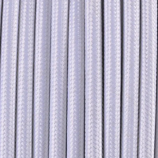 Colore bianco 3 nucleo rotondo tessuto lavorato a maglia filo elettrico con filo di terra di cotone rivestito cavo con filo di terra