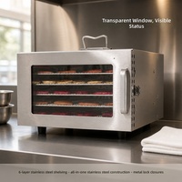 Déshydrateur alimentaire électrique commercial en acier inoxydable à 6 niveaux pour fruits, légumes et fruits secs (usage domestique)