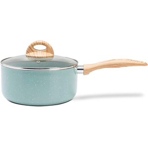 9 Piece Cooking Pots Glass Lids Bakelite Handles Dishwasher Oven Safe for Gas <b>Induction</b> Stoves Green Ceramic <b>Cookware</b> <b>Set</b> - Product Image 3