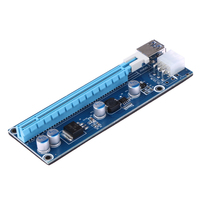 Novedad 2017 VER006 100 cm PCI Express Pci-e 1X a 16X Riser Card Extender + USB 3,0/15Pin SATA Cable a 4Pin IDE Mo-lex Power