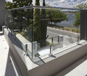 Barandilla de Vidrio para Balcón de Diseño Moderno con <span class=keywords><strong>Pilar</strong></span> de Acero Inoxidable - Product Image 3