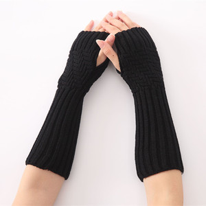 Gants chauds en <span class=keywords><strong>cachemire</strong></span> pour femmes, 10 pièces, manicle chauds, longs et souples, mitaines avec trous pour le pouce, sans doigts - Product Image 3
