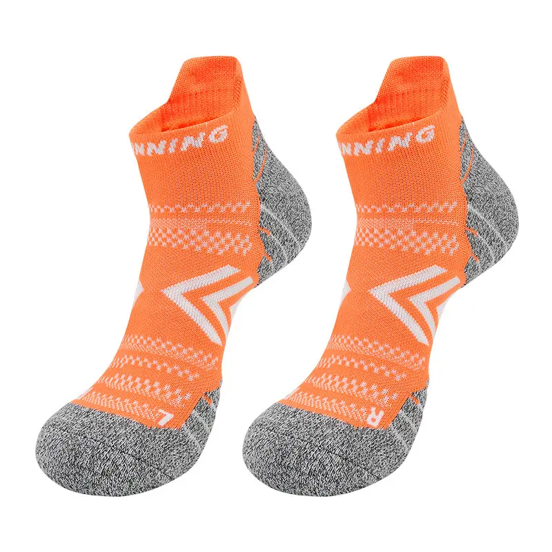 Summer short running socks men's track and field marathon socks non slip sweat absorbent towel bottom socks