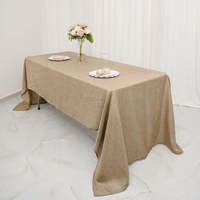 Nappe rectangulaire en polyester effet toile de jute 60x102 pour mariage, banquet, hôtel, événement, usage intensif, vente en gros