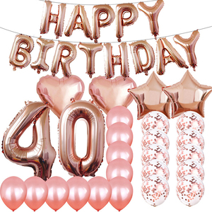 Actory-Juego de globos de feliz cumpleaños, de feliz cumpleaños decoración de fiesta, letras y números, película de aluminio de látex - Product Image 6