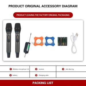 TNH UM-W20 mikrofon profesional genggam, mikrofon magnetik nirkabel profesional untuk kinerja panggung Karaoke rumah - Product Image 2