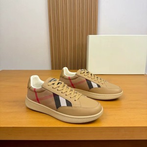 High Quality Sporty Designer Plaid Mesh Canvas Leather <b>Sneakers</b> Men Comfort Non Slip Flat Breathable <b>Waterproof</b> Spring Fashion - Product Image 4