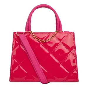 Sac bandoulière Fana Nika Buganvilia en cuir PU matelassé losanges avec chaîne, style vintage, idéal pour l'été et les affaires - Product Image 1