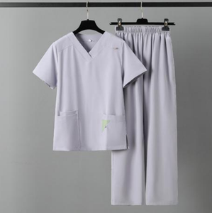 Uniforme de Farmacia de manga corta con cuello en V, alta calidad, transpirable y cómodo, diseño suave, bolsillos ligeros de lujo de doble capa - Product Image 1