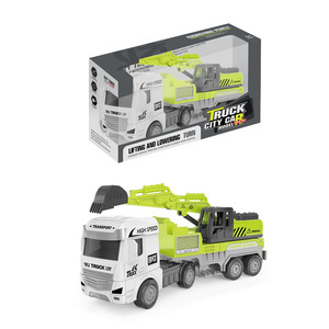 Customized Inertia Tow Head Excavator Truck Friction <strong>Toy</strong> Vehicle Children Engineering Digger <strong>Lorry</strong> for Kids' Playtime - Product Image 1