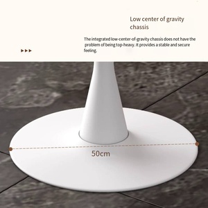 Mesa de <span class=keywords><strong>Bar</strong></span> Tulip Moderna, Icónica, con Pedestal, Mesa Alta de Bistro, Redonda, Blanca/Negra, para Oficina, Terraza o Balcón - Product Image 4