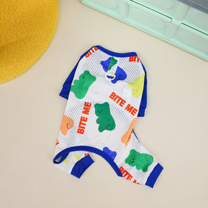 Pet <span class=keywords><strong>Dog</strong></span> Cat Roupas Primavera/Verão Novo Cão Gato 100% Pano de Malha Confortável Respirável Malha Quatro Calças Perna - Product Image 1