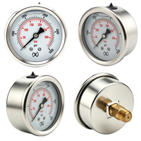 Manomètre hydraulique à huile liquide en acier inoxydable avec raccord arrière en laiton 400 bars
