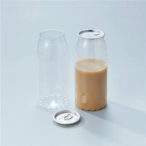 Lon nhựa PET trong suốt 250ml 330ml 350ml 500ml 650ml 55MM 57MM có nắp nhôm dễ mở dùng cho nước ép, nước ngọt có ga - Product Image 5