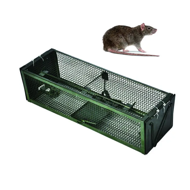 Two-Door Catch Mouse Trap Metal Cage Animal Control