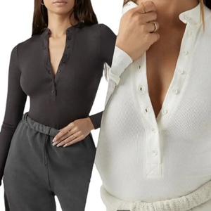 <b>Retro</b> Long Sleeve Stand Collar Button Yoga Tank Top Plus Size Reversible Breathable Eco-Friendly Lightweight Skinny Fit - Product Image 5