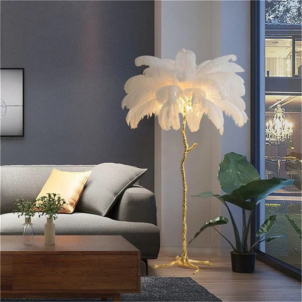 Kanlong Morden Ins Stehende LED Fancy Lighting Feather Stehlampe für Wohnzimmer Schlafzimmer Home Decoration