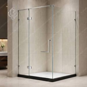Box Doccia Rettangolare Senza Telaio con Porta Scorrevole in Vetro Temperato Trasparente da 8mm, Resistente all'Acqua, per <span class=keywords><strong>Bagno</strong></span> Hotel, Facile Installazione - Product Image 5