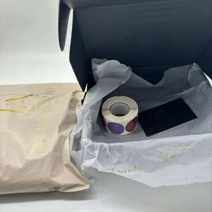 Biodegradable Custom Gold Foil LOGO Clothing Nude <b>Mailer</b> Shipping Poly Mailing Bag for Coat Hoodies - Product Image 2