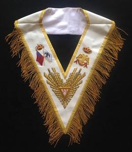 Collares Masónicos Bordados con Diseño Personalizado, Grado 33, en Forma de V - Product Image 3