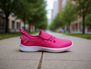 Scarpe da passeggio in rete slip-on con punta tonda, traspiranti, con intersuola in EVA e suola in gomma, per tutte le stagioni, Rosa 2057M - Product Image 2